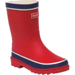 Image of Regatta Boys & Girls Foxfire Welly Reflective Rubber Wellington Boots UK Size 13 (EU 32)