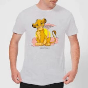 image of Disney Lion King Simba Pastel Mens T-Shirt - Grey - XXL