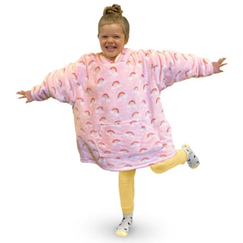 Image of Velosso Multi Kids Rainbow Oversized Hoodie Blanket