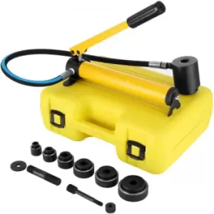 Image of VEVOR 6 Die 10 Ton Hydraulic Knockout Punch 1/2" to 2" Hand Tool Cutter Driver Kit, Holesaw Set Cutter Tool Saw Electrical Conduit Metal Drill