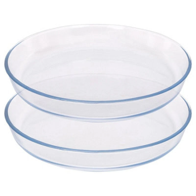 Image of Argon Tableware Round Glass Oven Dishes - 32Cm X 32Cm - Pack Of 2