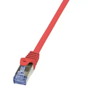 image of LogiLink 0.25m Cat.6A 10G S/FTP networking cable Red Cat6a S/FTP...