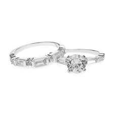 Image of Jon Richard Silver Plated Engagement Ring Set - M