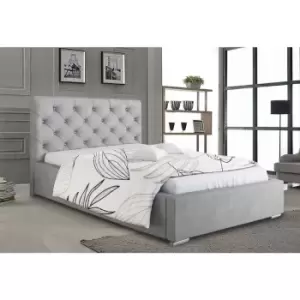 Image of Hillary Bed King Plush Velvet Silver