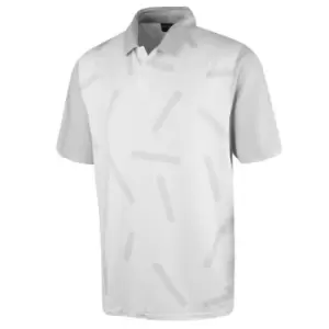 Island Green Abstract Print Polo - White - XXL