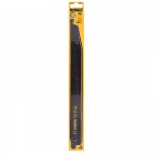 Image of DEWALT S1531L Fast Cuts Wood Reciprocating Saw Blade 240mm Pack of 5