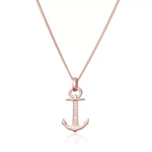 image of Ladies Paul Hewitt Sterling Silver Rose Gold Plated Anchor Spirit Necklace