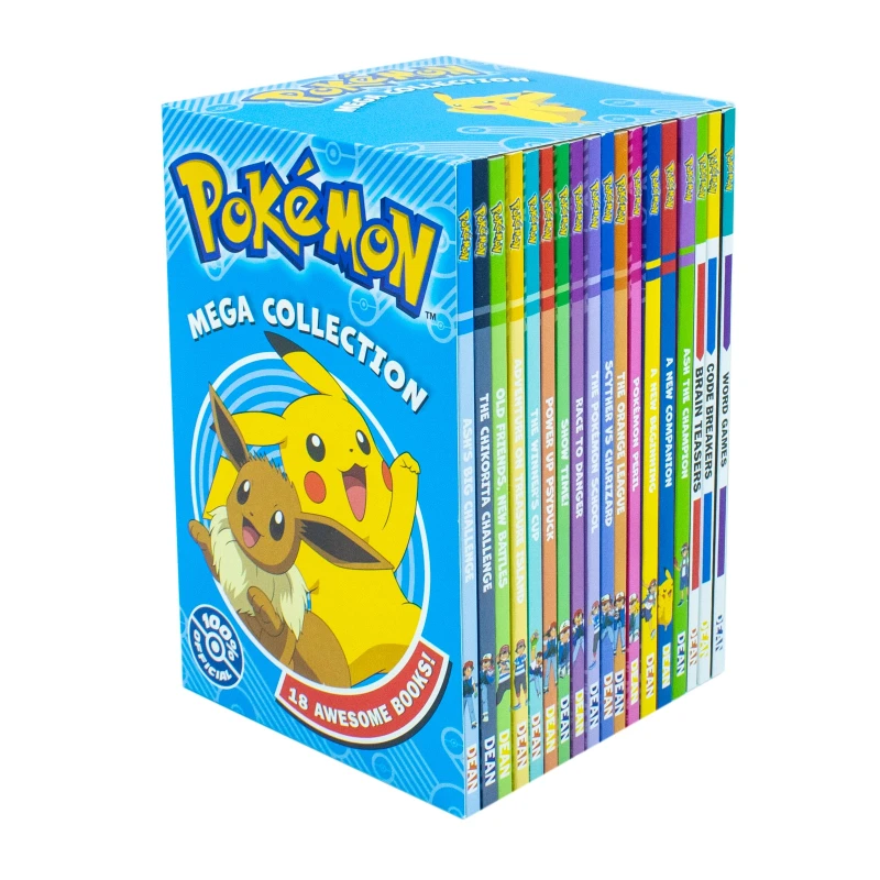 Image of Pokemon Mega Collection Box Set 18 Books Code Breakers Brain Teasers Ash The Champion Pokemon Books