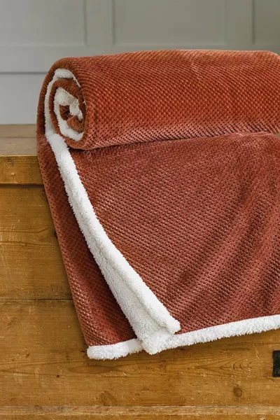 image of Penzance Jacquard Fleece Sherpa Throw