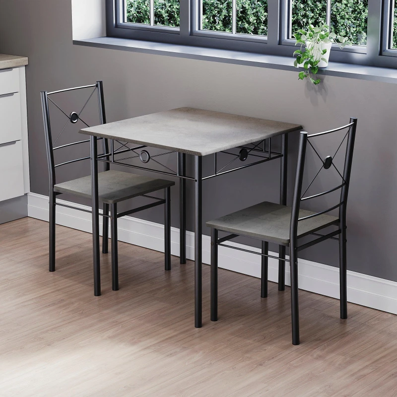 Image of Lassic Vida Designs Roslyn 2 Seater Dining Set Concrete Grey unisex 2 Seater