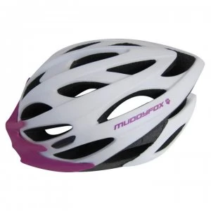 image of Muddyfox Bike Helmet - White/Purple