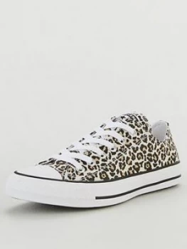 image of Converse Chuck Taylor All Star Canvas Printed Ox - Animal Print , Animal Print, Size 5, Women