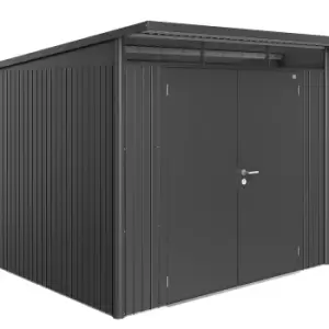 image of Biohort AvantGarde Double Door Metal Garden Shed 8ft5 x 8ft5 A6 - Metallic Dark Grey