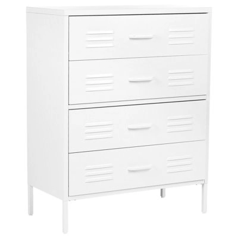 Image of Beliani Chest Of Drawers Enago Metal White