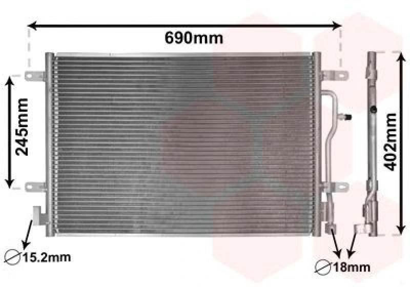 Image of VAN WEZEL Air conditioning condenser VAN WEZEL 03005199