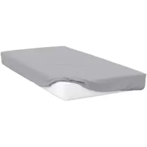 image of Sateen Extra Deep Fitted Sheet (Double) (Platinum Grey) - Belledorm