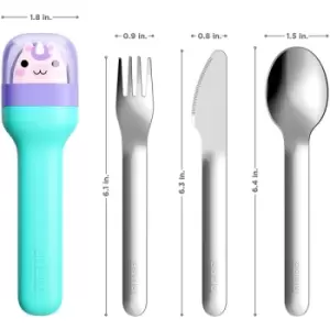 image of Zoku Kids Pocket Utensil Set - Unicorn Unicorn