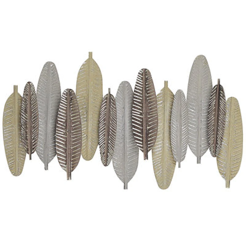 Image of Beliani Wall Decor Feather Antimony Metal 37cm Silver
