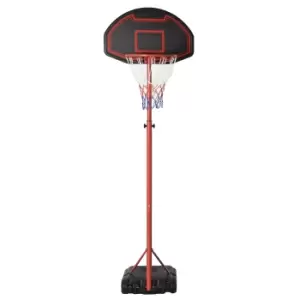 image of HOMCOM Steel Frame Adjustable Basketball Hoop Stand Black/Red