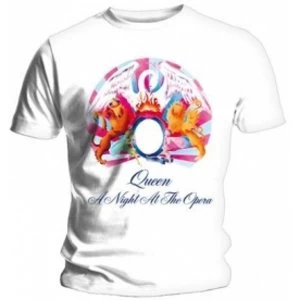 image of Queen A Night At The Opera Mens White T Shirt: Small