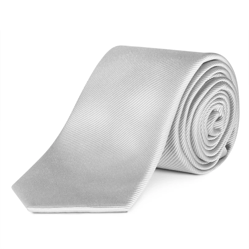 Image of Haines and Bonner Silk Tie - Silver Silver One Size
