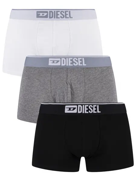Image of Diesel 3 Pack Damien Trunks Black/Grey/White L
