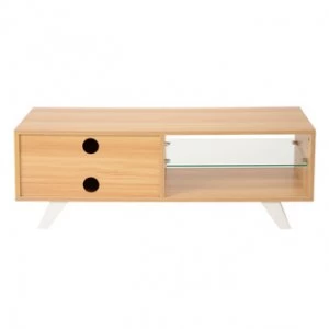 Image of TTAP MIA 1050 OAK Miami 1050mm Wide TV Stand in Light Oak White