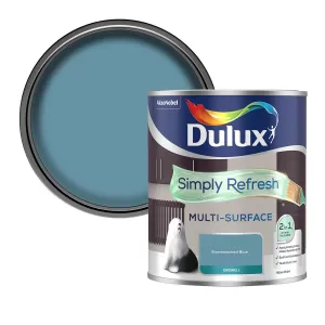Image of Dulux Simply Refresh Multi Surface Stonewashed Blue Eggshell Paint 750ml