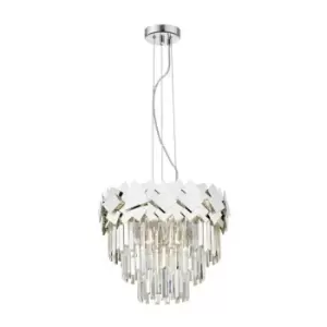 image of Impex Celine Crystal Laser Cut 6 Light Ceiling Chrome