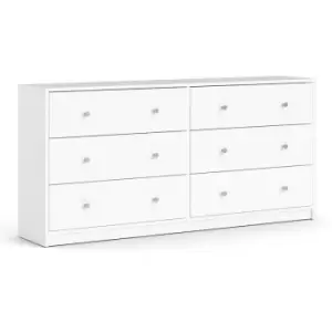 May Chest of 6 Drawers (3+3) in White - White