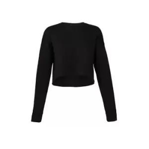 image of Bella + Canvas Ladies Cropped Sweatshirt (M) (Black)