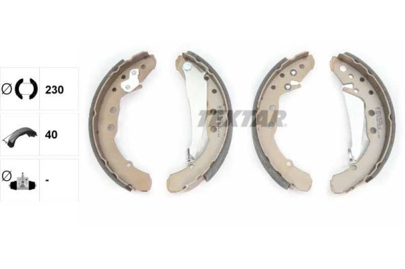 Image of Brake Shoe Set TEXTAR 91044400