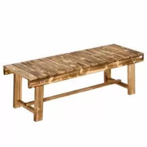 Image of Outsunny 1.1m 2 Seat Solid Fir Wood Bench