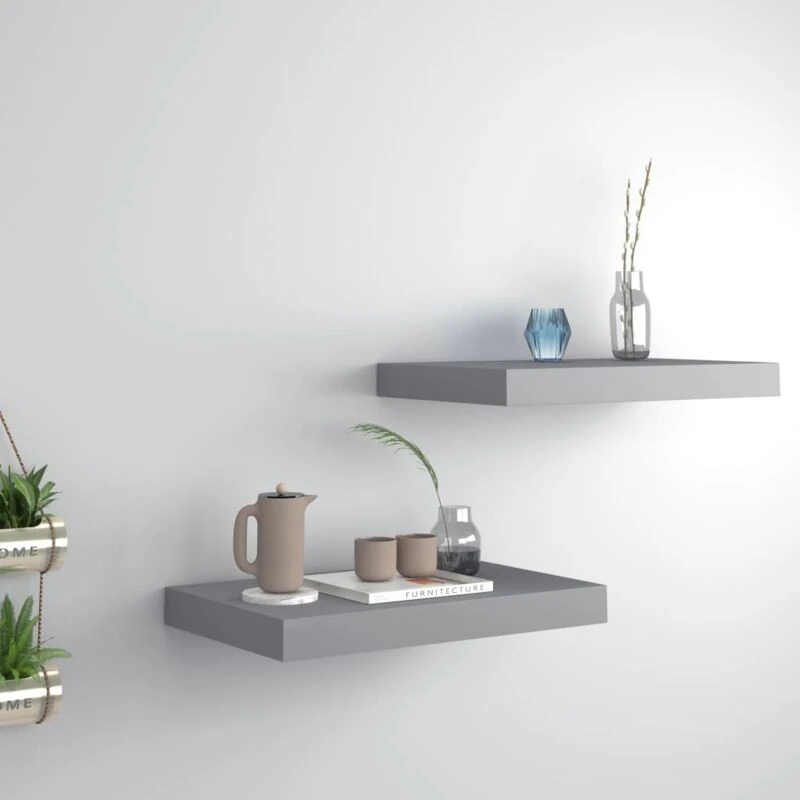 Image of VIDAXL Vidaxl - Floating Wall Shelves 2 pcs Grey 40x23x3.8cm mdf 8720286074794