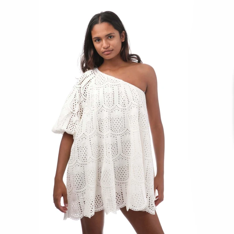 Image of Sundress Louisa Short Dress - White White 6