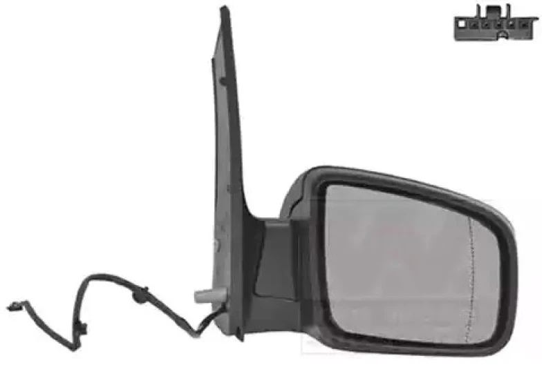 Image of VAN WEZEL 3081808 Wing mirror * HAGUS * Right, black, Heatable, Rough Outside Mirror (50)