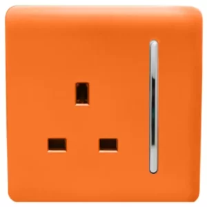 Image of Trendi Switch 1 Gang 13Amp Switched Socket in Orange