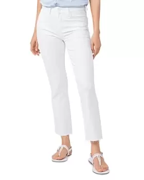 image of Paige Cindy High Rise Cropped Straight Jeans in Crisp White