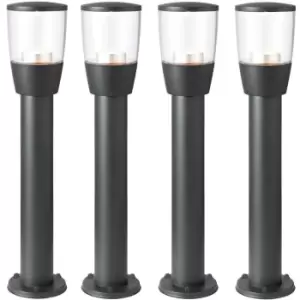 Image of 4 PACK Outdoor Post Bollard Light Anthracite 0.5m LED Driveway Foot Path Lamp