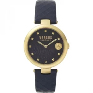 Image of Ladies Versus Buffle Bay Blue Dial On A Leather Strap Watch