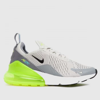 Image of Nike Grey & Lime Air Max 270 Trainers Youth