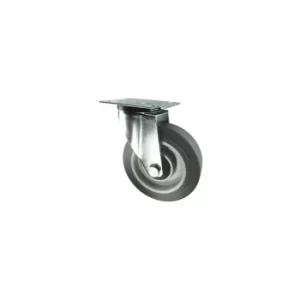 Image of Swivel Plate 160MM Grey Rubber Tyre