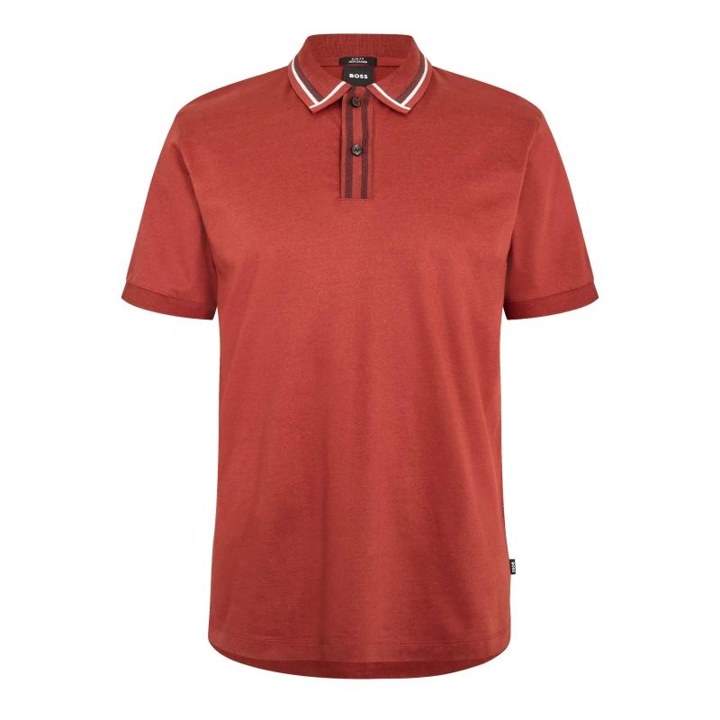 Image of Boss Mens Phillipson Short Sleeve T-Shirt Open Brown male L