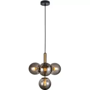 image of Italux Lighting - Italux Ravena Modern 4 Light Globe Pendant Ceiling Light, E27 led