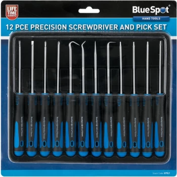 image of 07917 12 Piece Precision Screwdriver and Pick Set - Bluespot