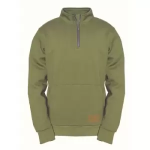 Image of Caterpillar Mens AG 1/4 Zip Pull Over Jumper (S) (Cypress)