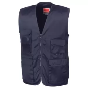 image of Result Mens Safari Waistcoat Jacket (2XL) (Midnight Navy)