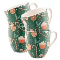 image of Christmas Cupcakes 4 Piece Mug Set