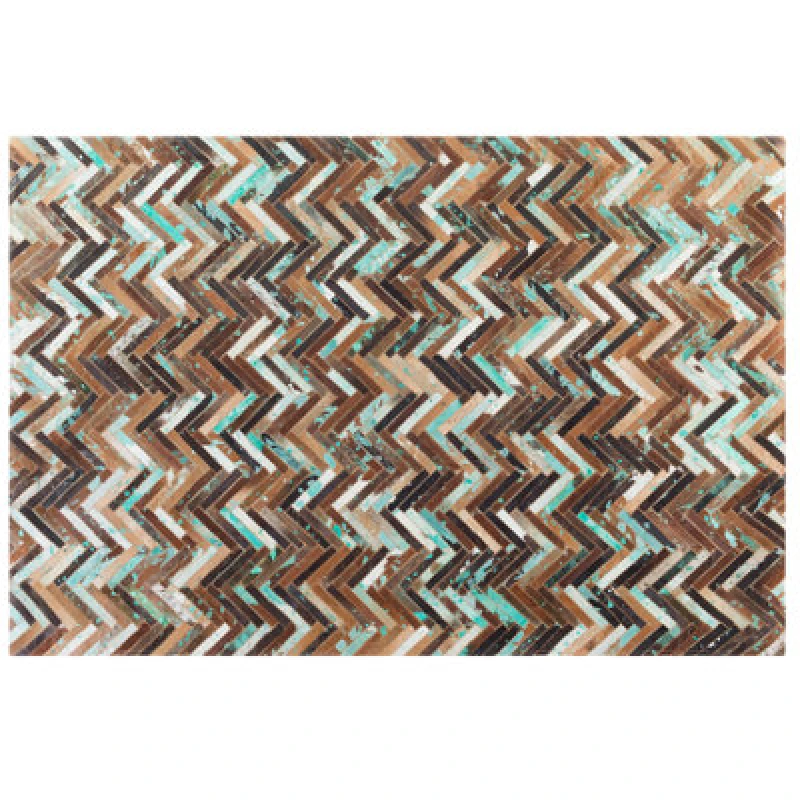 Image of Beliani Rug Amasya Brown 140 X 200 Cm Leather
