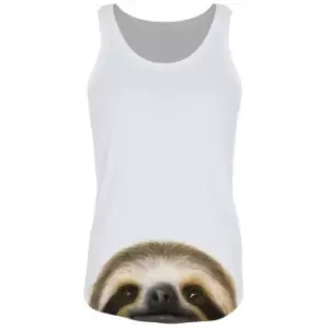 Image of Inquisitive Creatures Womens/Ladies Sloth Vest Top (L) (White)